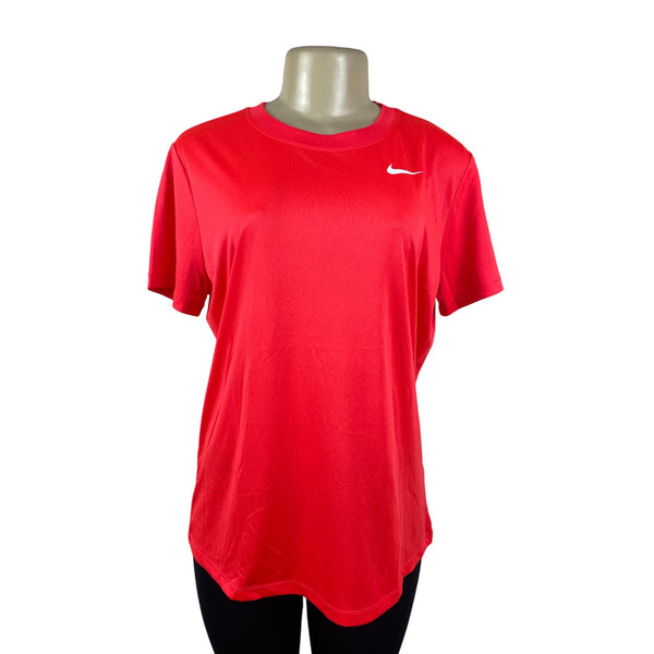 Nike Womens Orange Dri-Fit Short Sleeve Athletic Tee Shirt L Lightweight - New