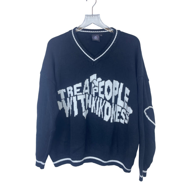 Harry’s Hidden Angels Unisex Black & White Knit Sweater "Treat People With Kindness" XL