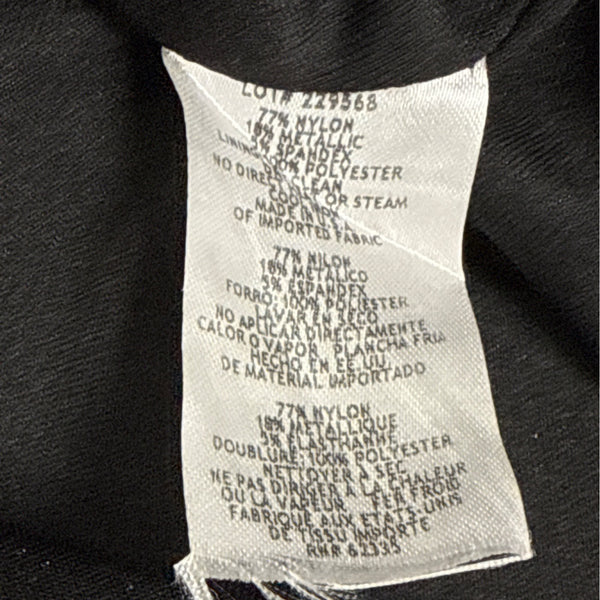 Betsy Adam Black Sparkly Full Length Long Sleeve Wrap Evening Gown Dress Size 10