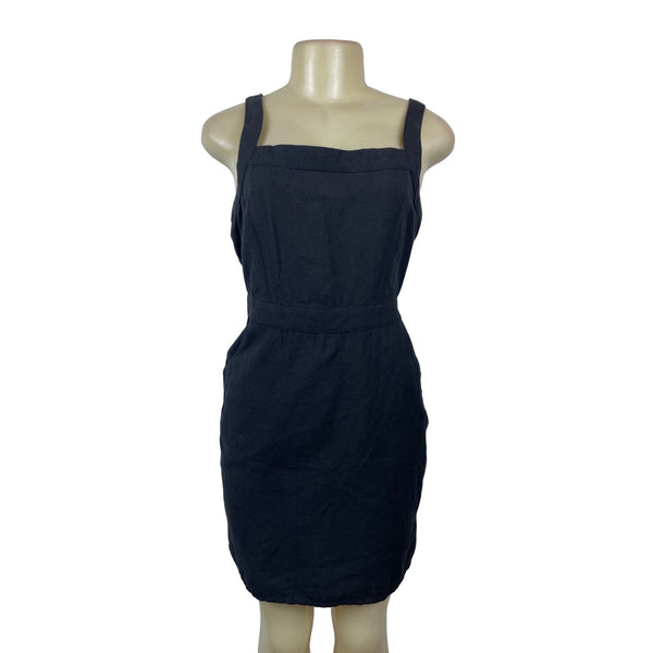 Justfab Women's Black Slip Sleveless Dress with Outer Pockets Sz S - New
