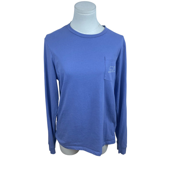 Vineyard Vines Unisex Kids Blue Whale Logo Long Sleeve Cotton T-Shirt XL