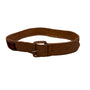 Vintage 1980s Women's Tan Leather & Textile Western Belt With Buckle 35 Inch Handmade