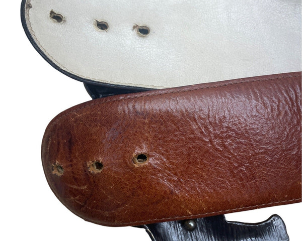 Vintage Tina Rose Brown Leather Belt With Brass Elephant Buckle