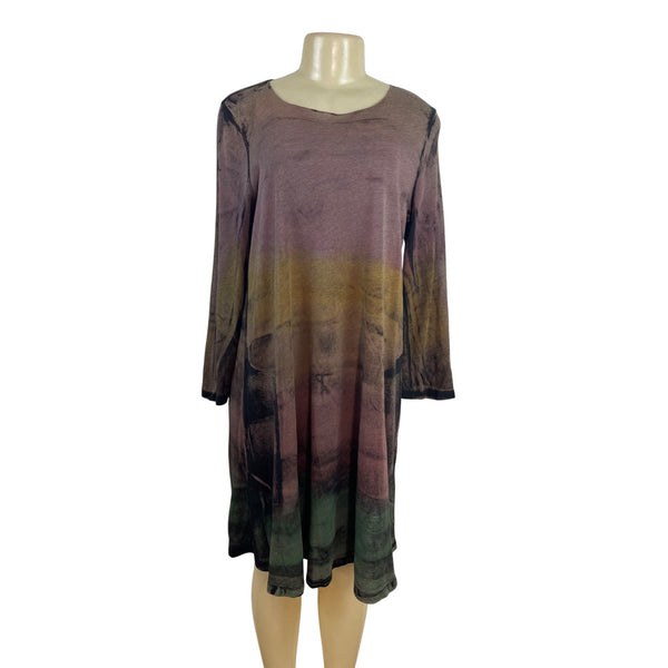 Raquel Allegro Basic Multicolor Long-Sleeve Ombre Tunic Dress Size 3
