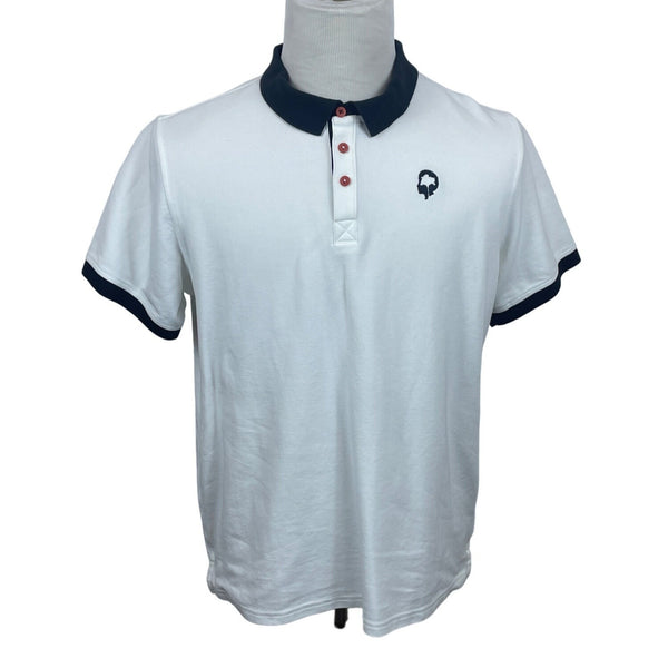 Outdoor Afro Men's Classic Fit Button Up White Polo Shirt Sz L - NWT