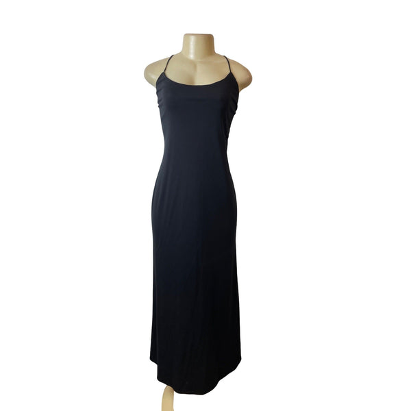A. B. S Evenings Women's Black Back Lace Up Long Sleeveless Dress Sz M