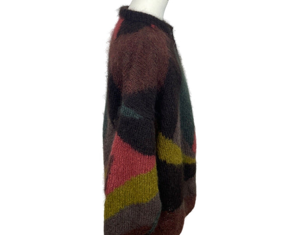 Vintage Lorraine Labon Womens Wool Knit Button Up Cardigan Sweater Multicolor