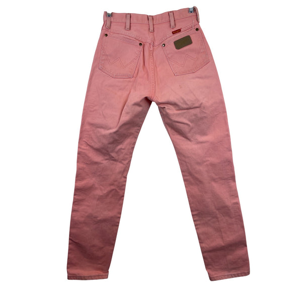 VTG Wrangler Pink Cotton Straight-Leg High-Rise Jeans Made In USA Size 32 X 34