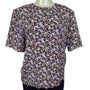 Vintage Worthington Women's Purple White Blouse Sizee M