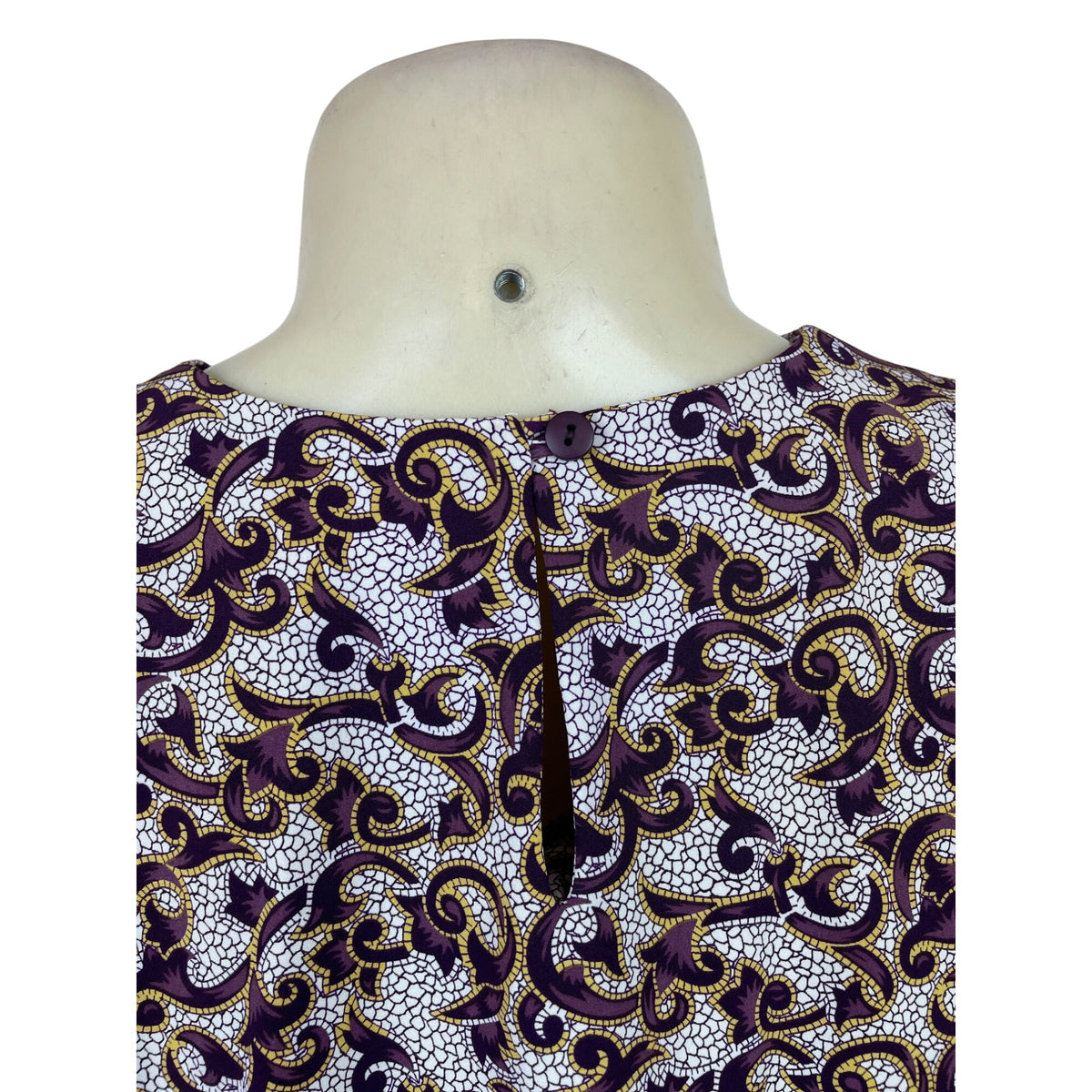 Vintage Worthington Women's Purple White Blouse Sizee M