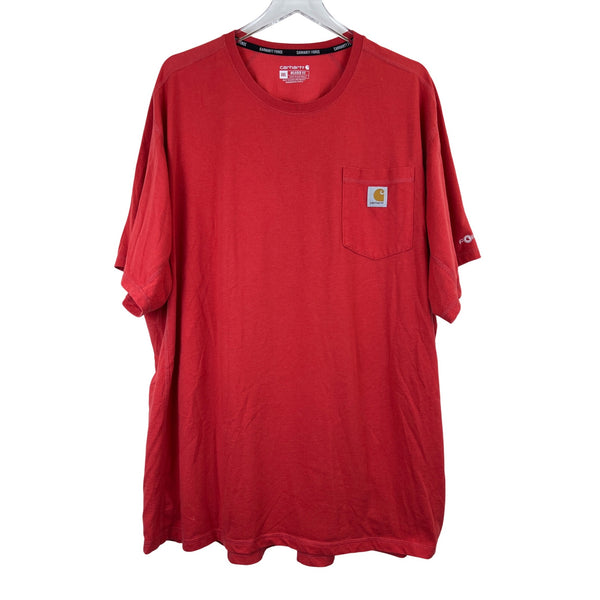 Carhartt Mens Red Relaxed Fit Short Sleeve Pocket T-Shirt Size 3XL