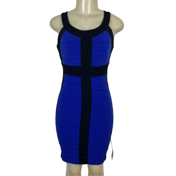 Cache Women's Black & Royal Blue Sleeveless Bodycon Dress Size 2 - New