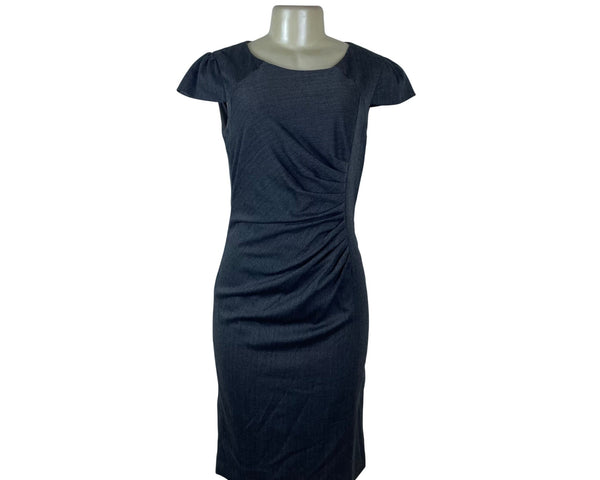 Ruby Belle Womens Gray Herringbone Cap Sleeve Sheath Dress Stylish Size 8