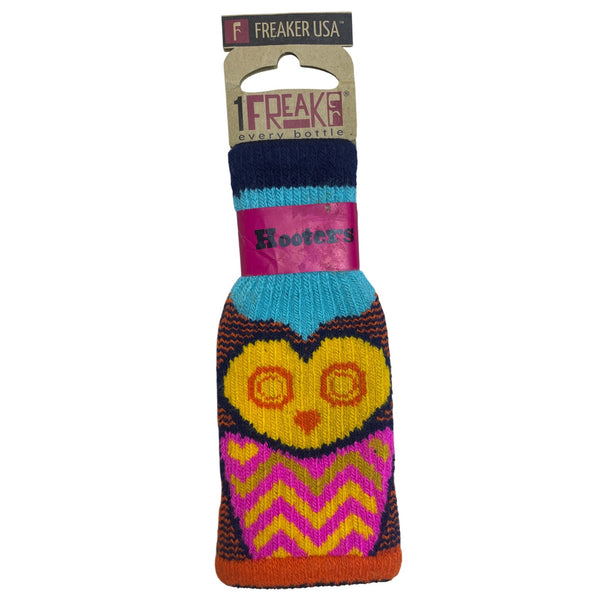 Freaker USA Unisex Multicolor Knit Bottle Insulator Hooters Owl Pattern Made In USA