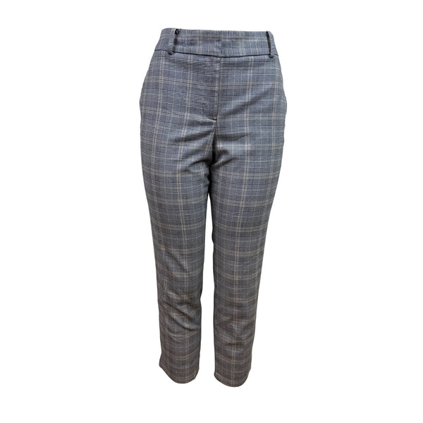 Talbots Womens Plaid Checkered High-Waist Trousers With Zip Sz 10p