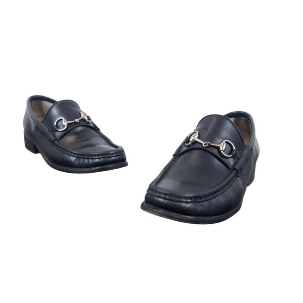 Vtg Gucci Black Leather Mocassino Pelle Mors Vit Bulgaro Horsebit Loafers Sz 6B