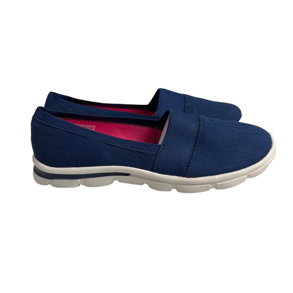 Lands End Women's Blue Pink Slip In Shoes Sz 9