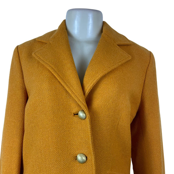 Bernhard Altmann Women’s Mustard Wool Vintage Blazer Button Closure Pockets