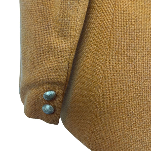 Bernhard Altmann Women’s Mustard Wool Vintage Blazer Button Closure Pockets