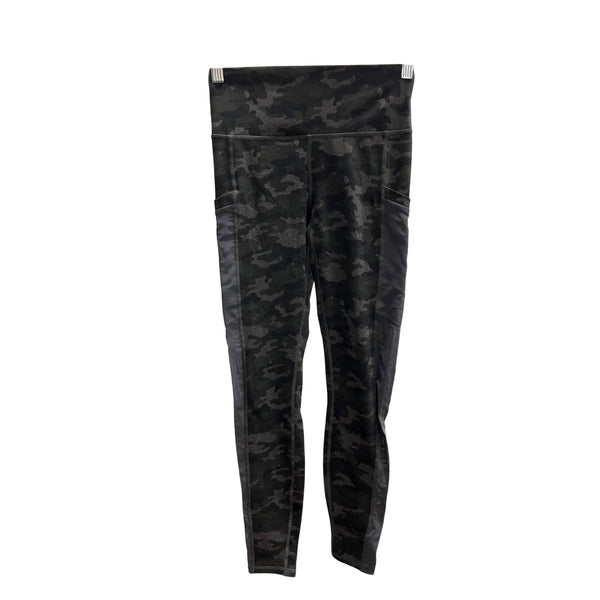 Fabletics Womens Black & Gray Camouflage Compression Powerhold Leggings XS