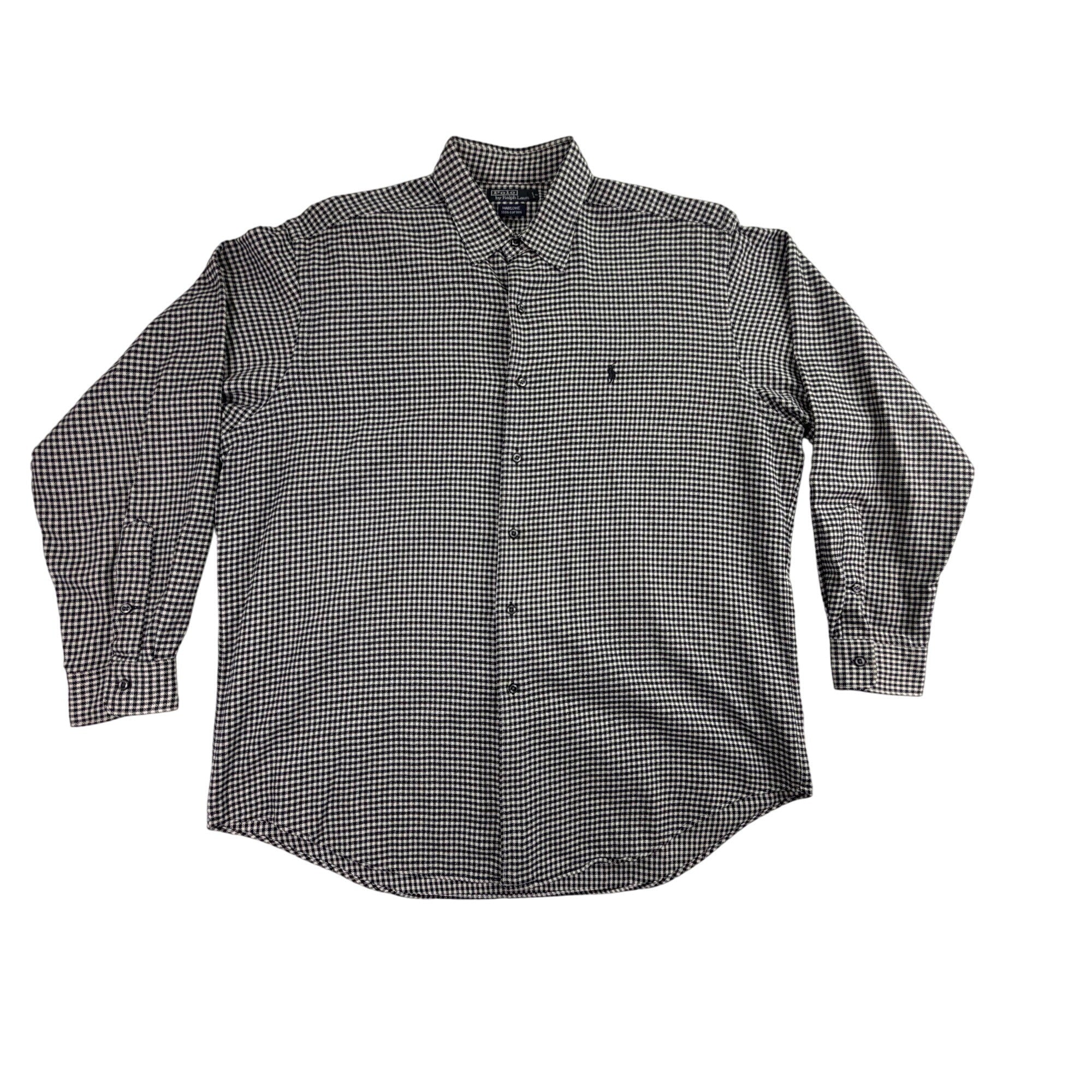 Polo Ralph Lauren Mens Black White Checkered Long Sleeve Button Up Shi –  Picky Thrifter