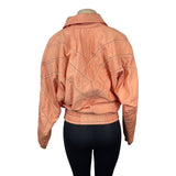 Vintage 90s Ellesse Women's Orange Windbreaker Ski Jacket w Zip & Snap Sz S