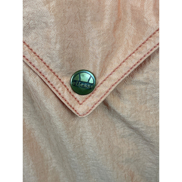 Vintage 90s Ellesse Women's Orange Windbreaker Ski Jacket w Zip & Snap Sz S