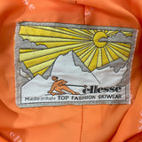 Vintage 90s Ellesse Women's Orange Windbreaker Ski Jacket w Zip & Snap Sz S