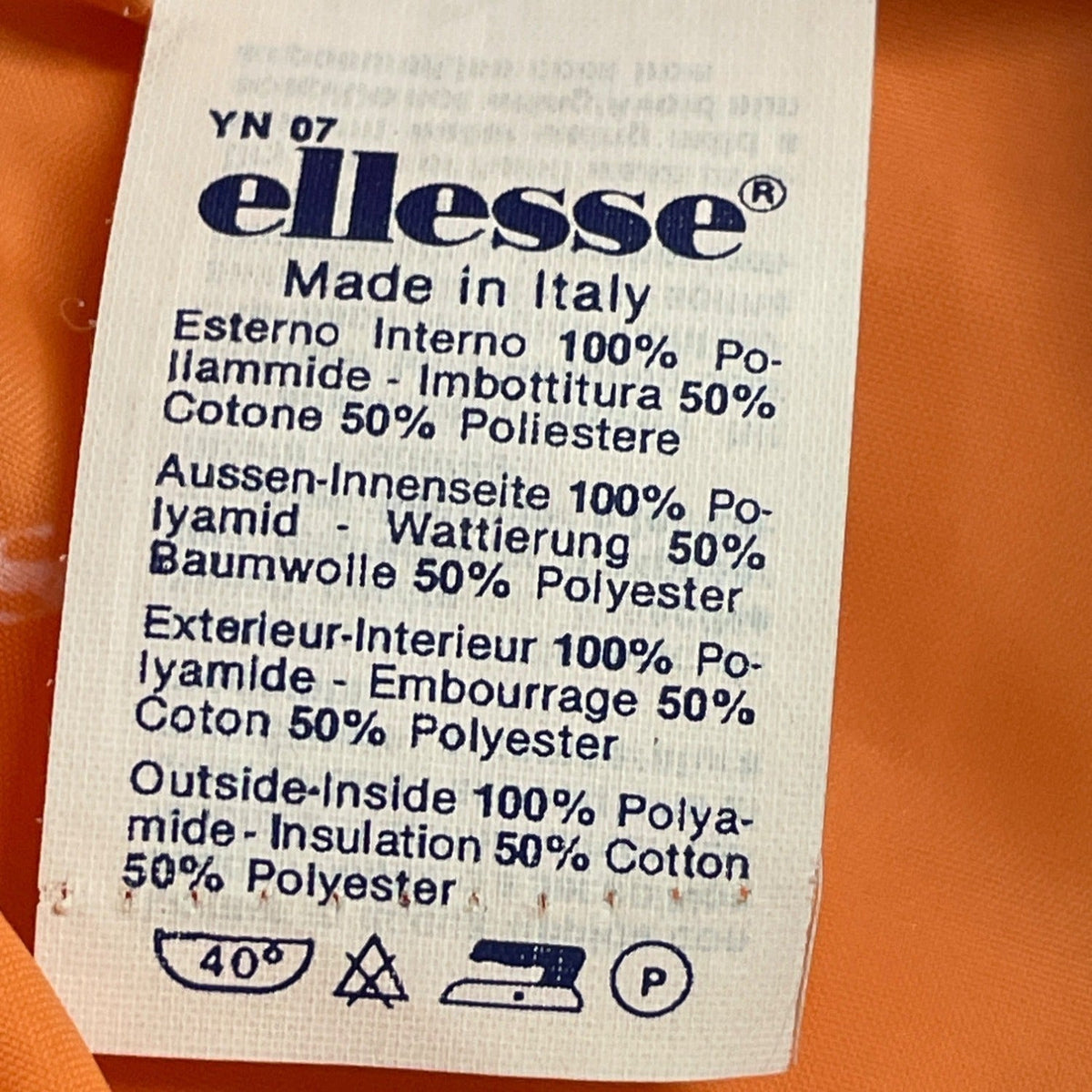 Vintage 90s Ellesse Women's Orange Windbreaker Ski Jacket w Zip & Snap Sz S