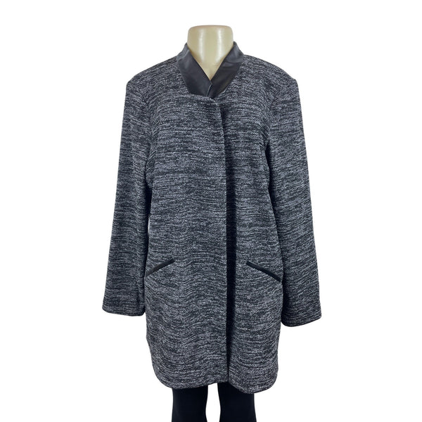 Apt.9 Women's Heathered Grey Thigh Length Relaxed Fit Coat Sz XL - NWT