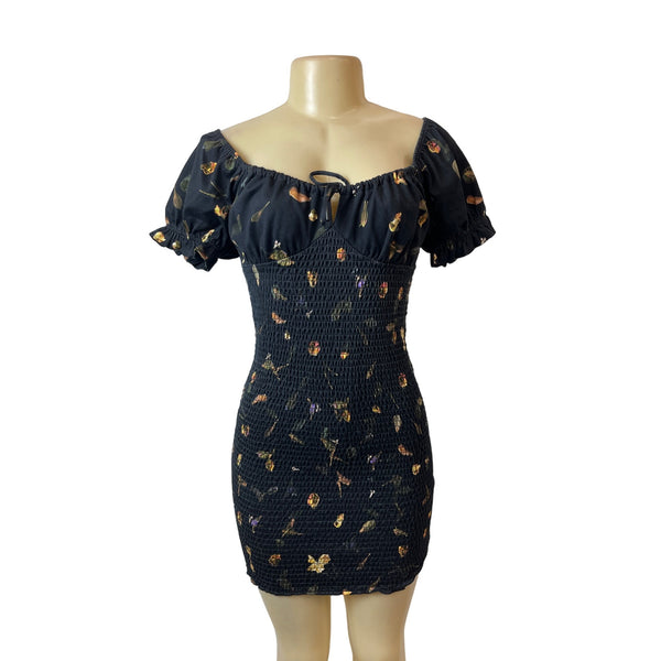 Allsaints Women's Black Off-shoulder Martha Mutare Bodycon Dress Sz 6 - NWT