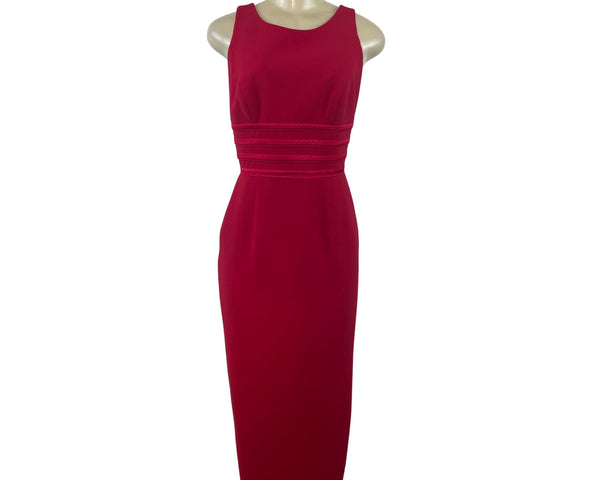 Andrea Polizzi For Rex Lester Red Sleeveless Midi Dress With Strappy Back Sz 6