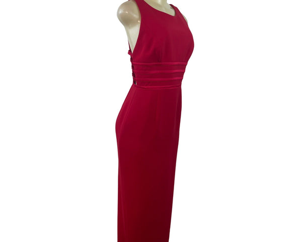 Andrea Polizzi For Rex Lester Red Sleeveless Midi Dress With Strappy Back Sz 6