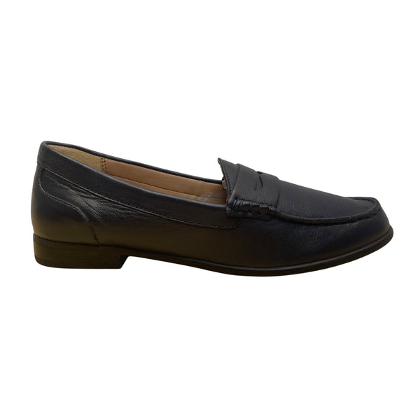 Array Women’s Blue Leather Comfort Slip On Flat Loafers Size 8M