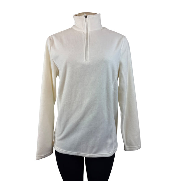 Lands End Women's White Half-Zip Pullover Mock-Neck Sweater Size S - New