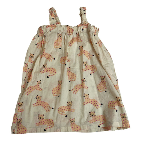 H&M Toddler Girls Sleeveless Cat Print Dress Beige & Pink Size 3T - New