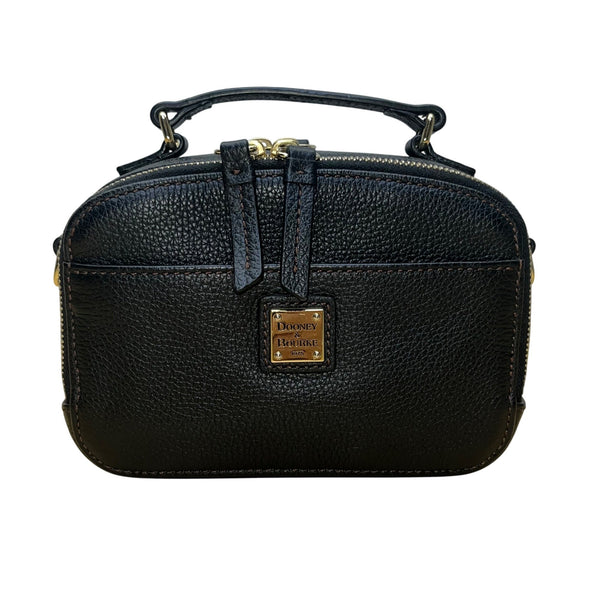 Dooney & Bourke Womens Black Leather Adjustable Strap Belvedere Crossbody Bag