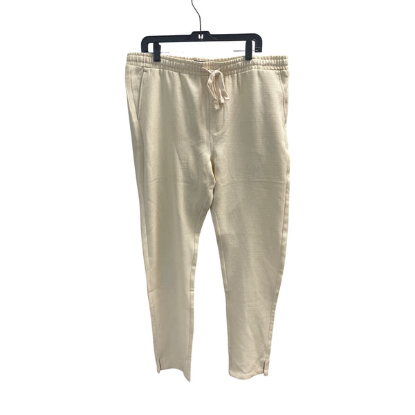 Nova Men Beige Cotton Blend Joggers XL Elastic Waist Pocketed