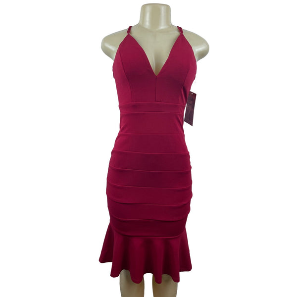 Emerald Sundae Women’s Red Stretchable Sleeveless Bodycon Dress Sz S NWT
