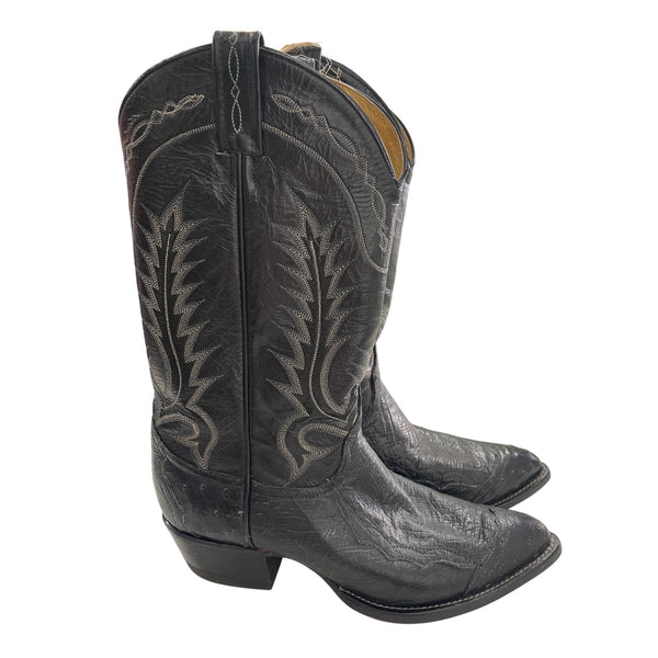 Tony Lama Mens Black Leather Western Boots Size 9 D