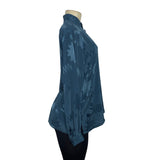 Vintage Tess Women's Blue Floral Patterned Button-Up Blouse Sz M