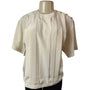 Vintage Josephine Chaus Women's Beige Short Sleeve Blouse Sz 10