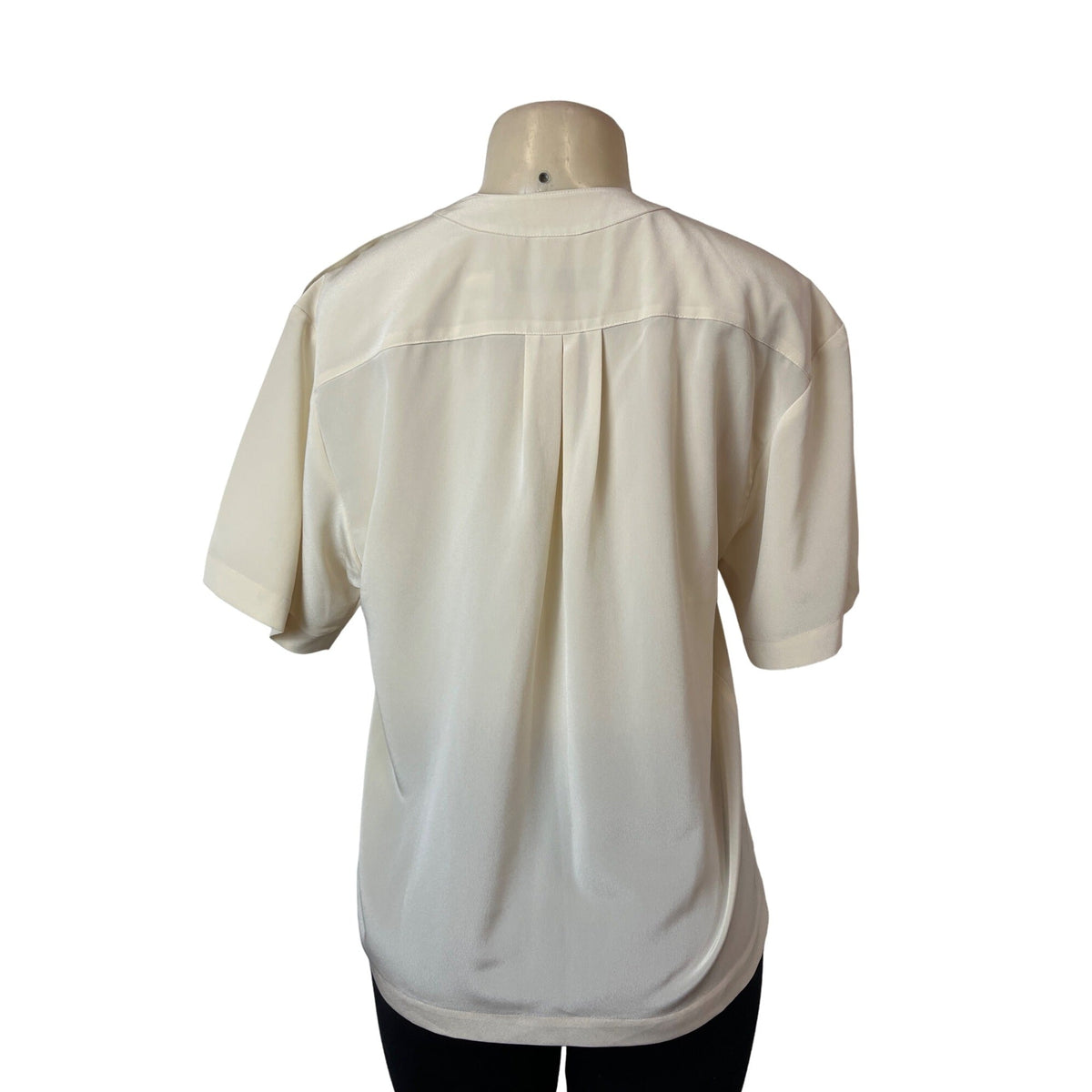 Vintage Josephine Chaus Women's Beige Short Sleeve Blouse Sz 10