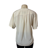 Vintage Josephine Chaus Women's Beige Short Sleeve Blouse Sz 10