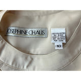 Vintage Josephine Chaus Women's Beige Short Sleeve Blouse Sz 10
