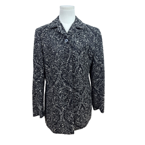 Ann Freedberg Women's Black & White Textured Blazer With Pockets