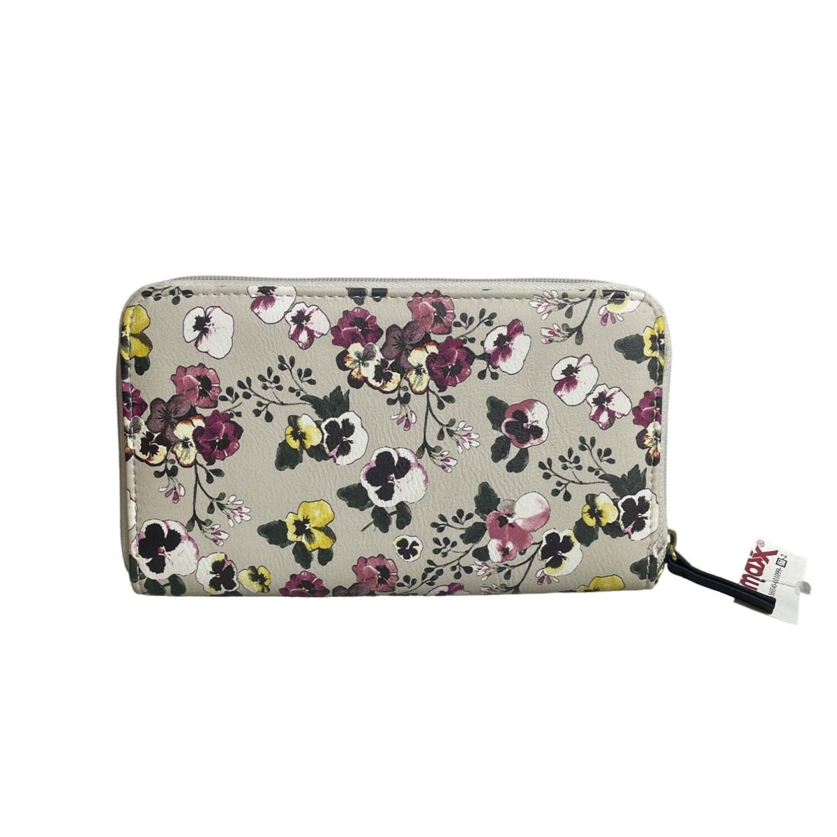 Nicole Miller Women's Gray Flowered Canvas Hand Clutch