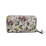 Nicole Miller Women's Gray Flowered Canvas Hand Clutch