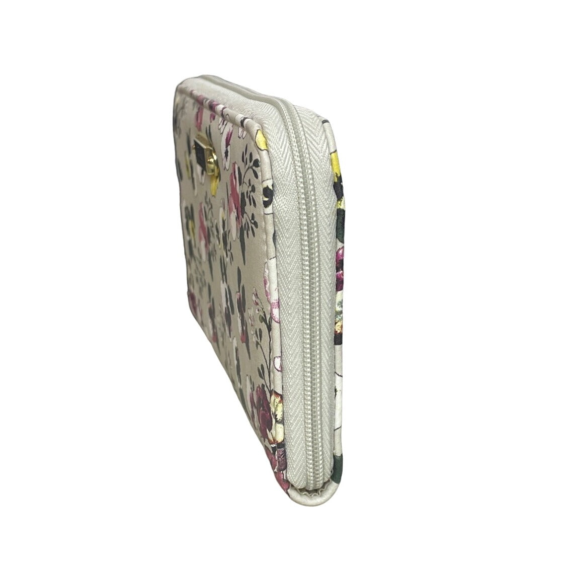 Nicole Miller Women's Gray Flowered Canvas Hand Clutch