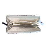 Nicole Miller Women's Gray Flowered Canvas Hand Clutch